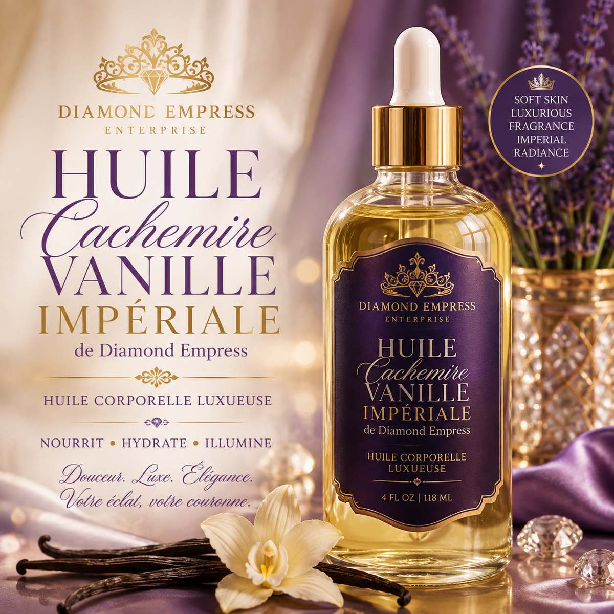 Huile Cachemire Vanille Impériale de Diamond Empress
