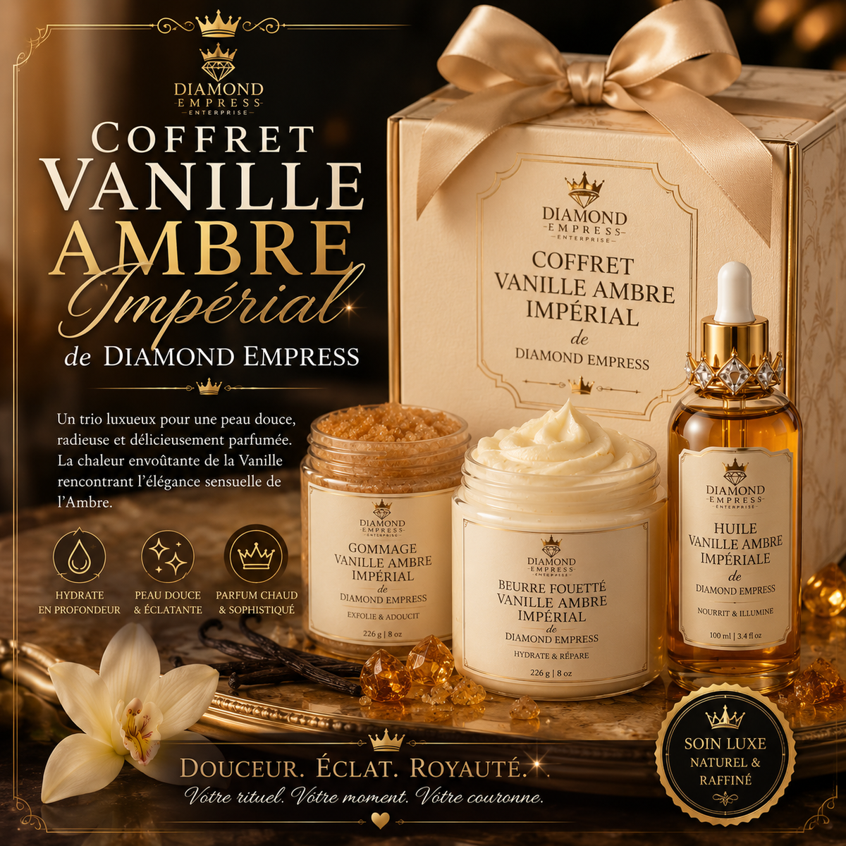 Coffret Vanille Ambre Impérial de Diamond Empress