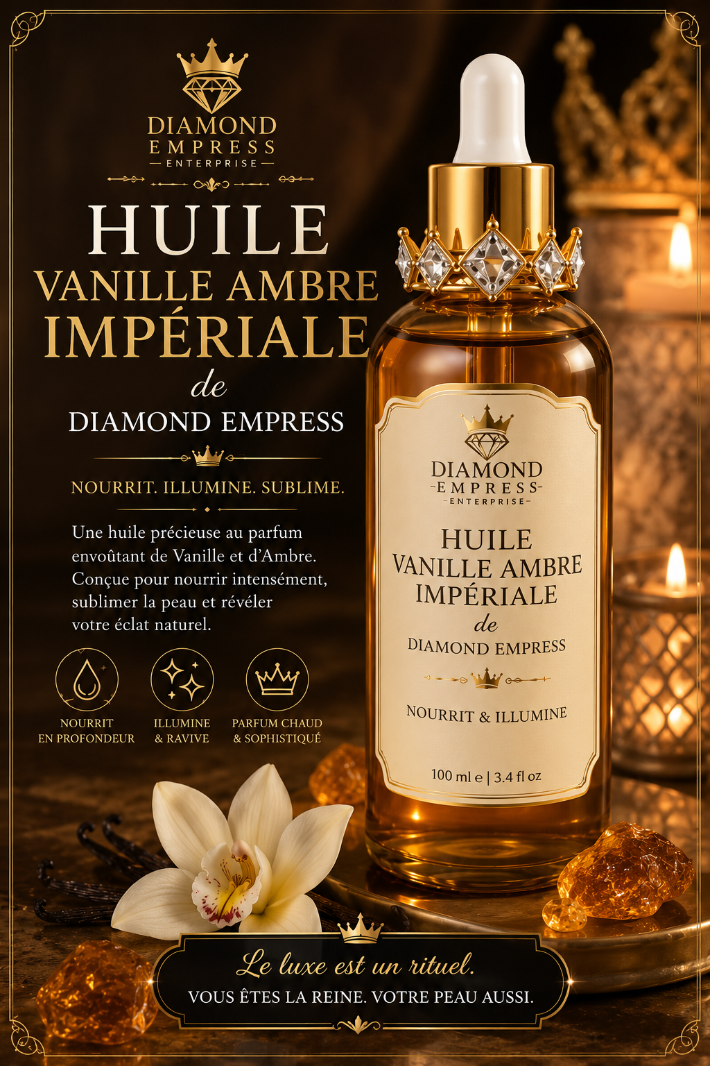 Huile Vanille Ambre Impériale de Diamond Empress